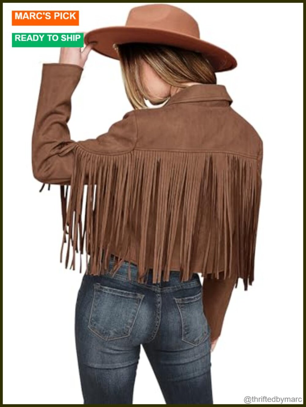 Fringe Faux Suede Faux Leather Jacket Cropped Moto Western